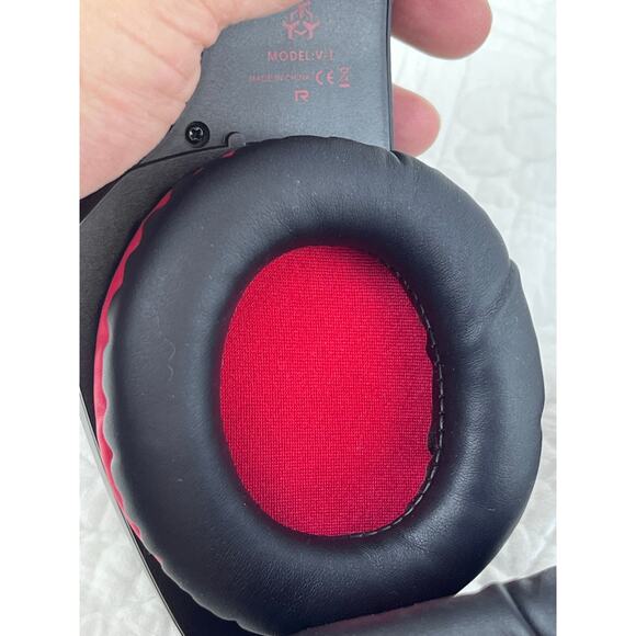 Hunterspider V1 Red/Black Gaming Headset Wired Over Ear w/ Mic for PC PS4 Xbox - Picture 8 of 10